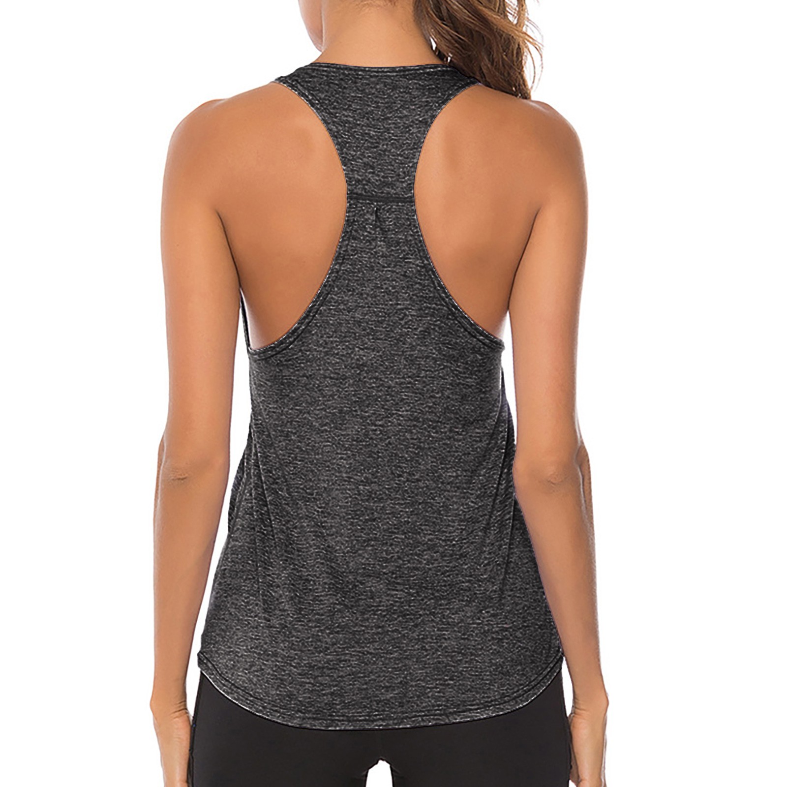 thumbnail image 4 of Camiseta sin mangas con espalda nadadora para mujer: camiseta de yoga de malla, ropa deportiva para correr y gimnasio, 95 % poliéster, transpirable, tallas S-XL, para entrenamiento/uso diario, 4 of 5